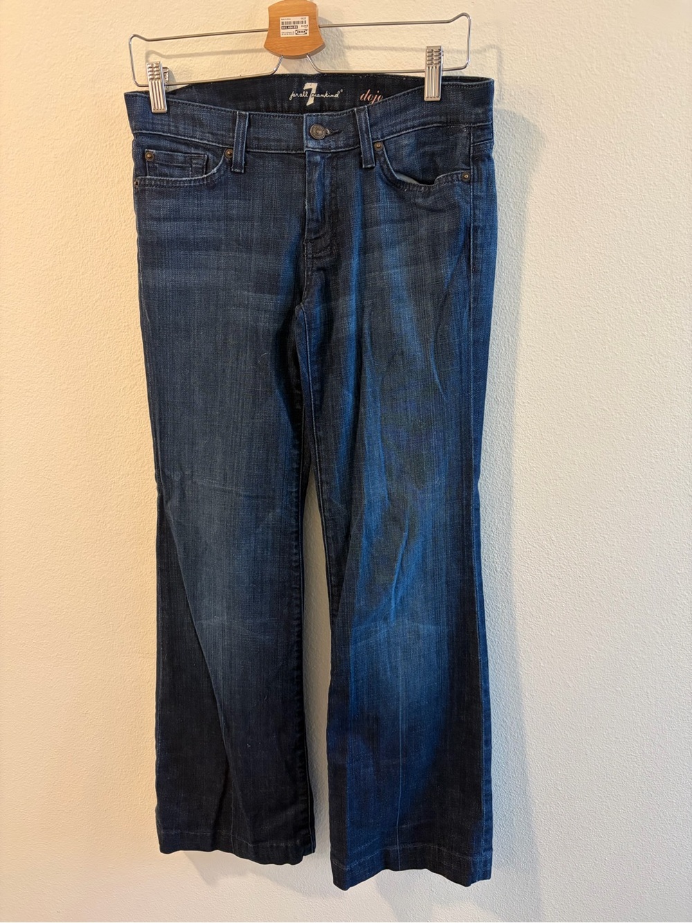 7 For All Mankind Women’s Straight Leg Jeans - Dark Blue Wash